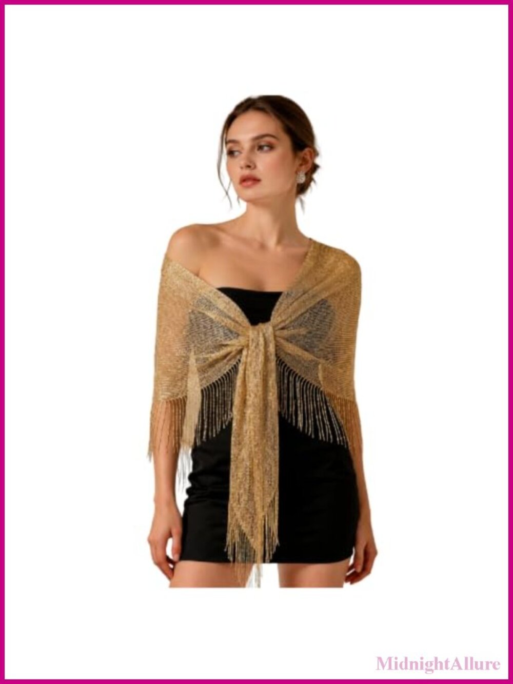 Metallic Sequin Fringe Shawl Wrap Scarf Women Party Beach Coverup